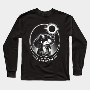 Solar Eclipse Dachshunds: Chic Tee with Playful Sausage Pups Long Sleeve T-Shirt